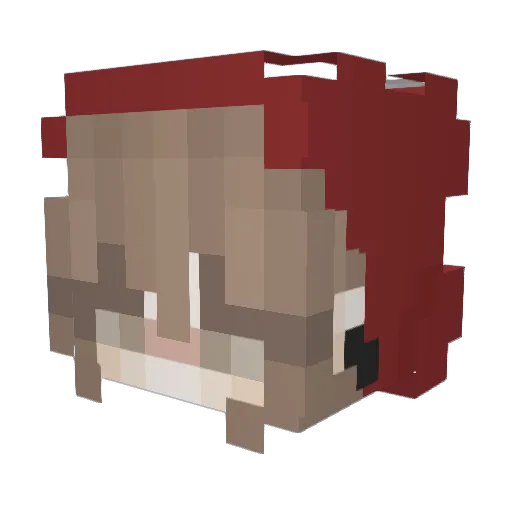 Taghaha Minecraft avatar head, 3D render