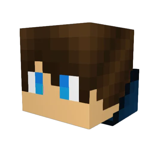 TahaRashid Minecraft avatar head, 3D render