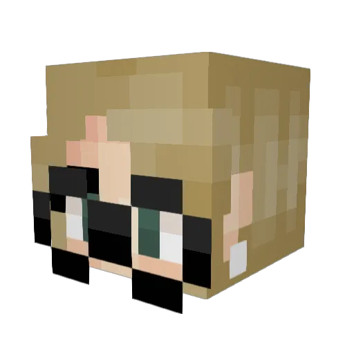 Tahan Minecraft avatar head, 3D render