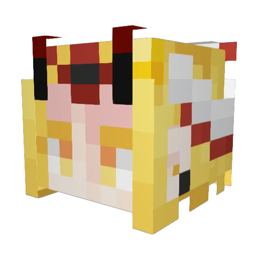 Tahooti Minecraft avatar head, 3D render
