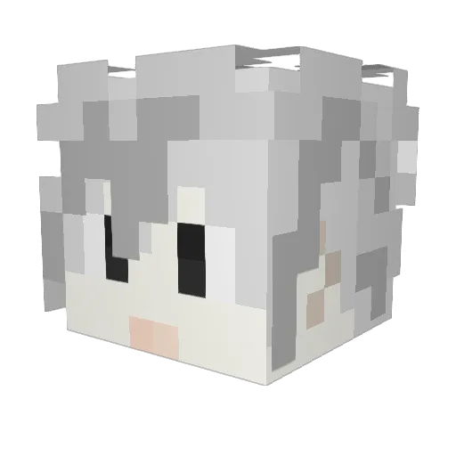 TaiQian Minecraft avatar head, 3D render