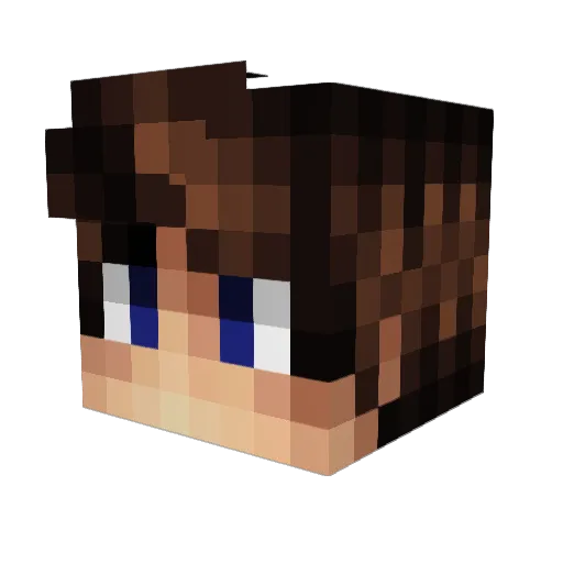 TaigaChukcha Minecraft avatar head, 3D render