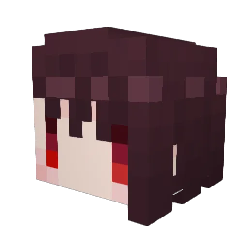 Taihoudesu Minecraft avatar head, 3D render