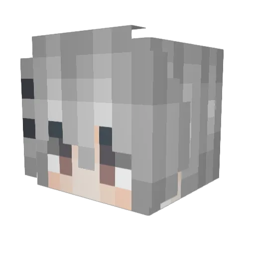 Taiishi Minecraft avatar head, 3D render