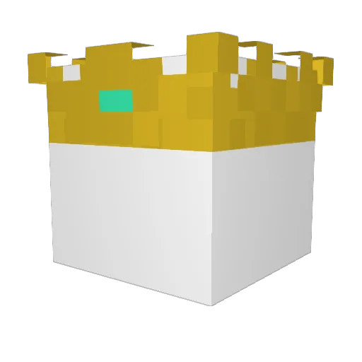 Tailed Minecraft avatar head, 3D render
