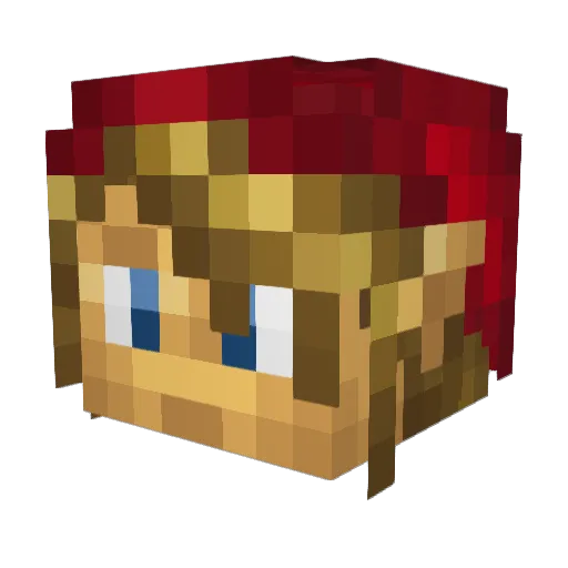 Tailow_ Minecraft avatar head, 3D render