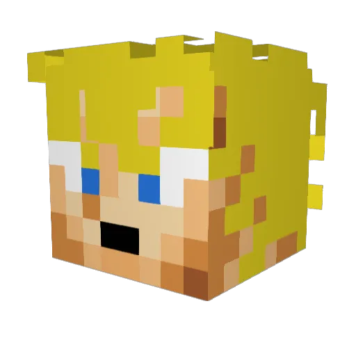TailsDK Minecraft avatar head, 3D render