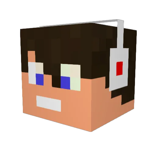 TaintBlaster Minecraft avatar head, 3D render