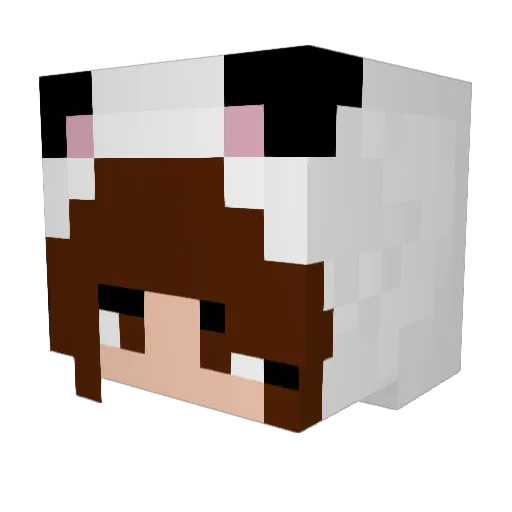 TaintedDolly Minecraft avatar head, 3D render