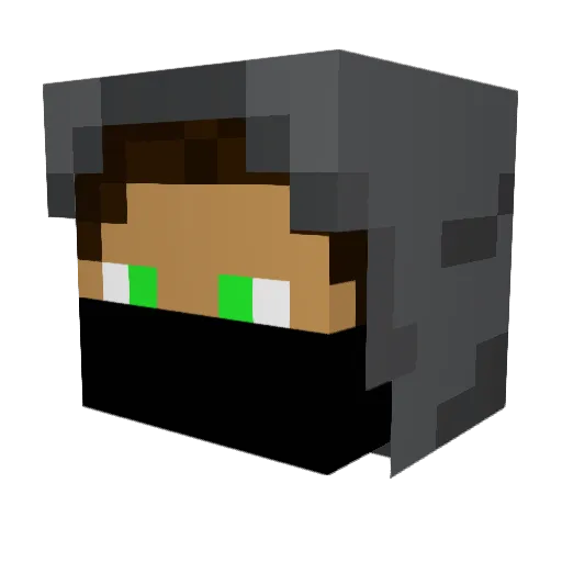 Taintedmaster Minecraft avatar head, 3D render