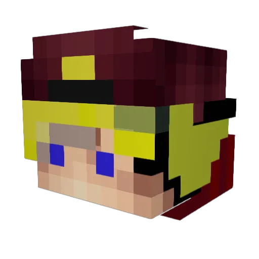 Taisen_ Minecraft avatar head, 3D render