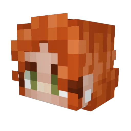 Taiter Minecraft avatar head, 3D render