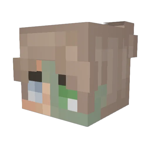 Taitos Minecraft avatar head, 3D render