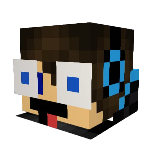 TajgrWuuds Minecraft avatar head, 3D render