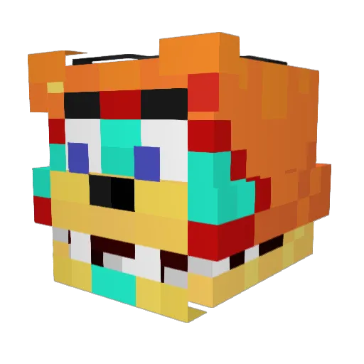Tajlan Minecraft avatar head, 3D render