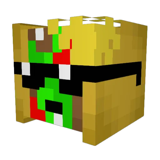Tak1to Minecraft avatar head, 3D render