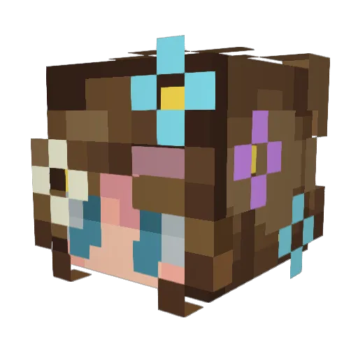 Takaa Minecraft avatar head, 3D render