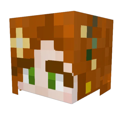 TakamiMarina Minecraft avatar head, 3D render