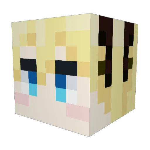 TakamuraTakako Minecraft avatar head, 3D render