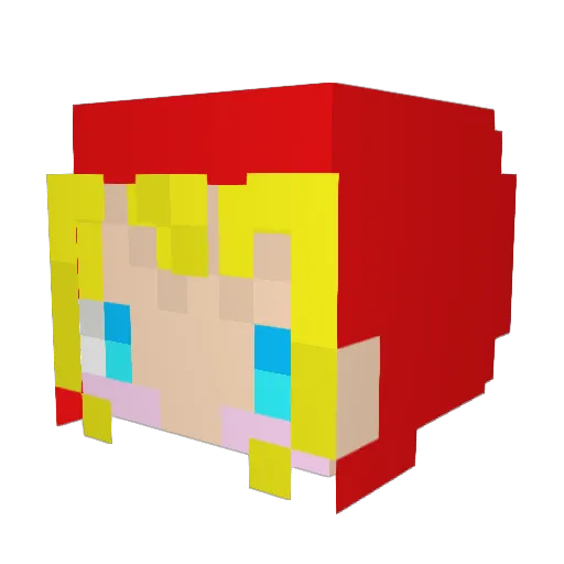 TakanashiMashiro Minecraft avatar head, 3D render