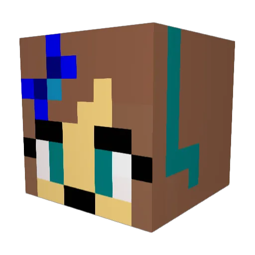 TakaraNoelle Minecraft avatar head, 3D render