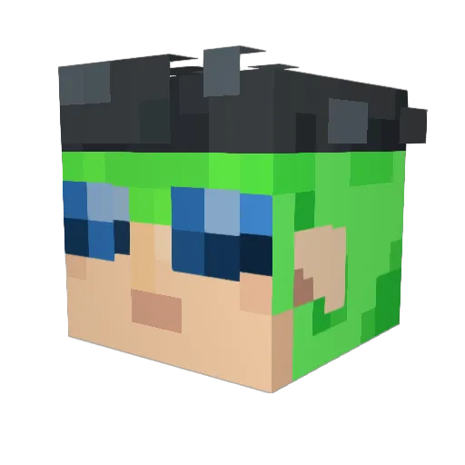 TakaroFr Minecraft avatar head, 3D render