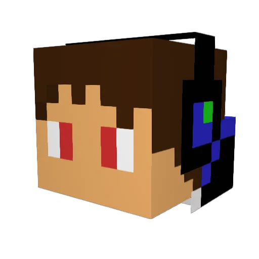 TakasFofo Minecraft avatar head, 3D render
