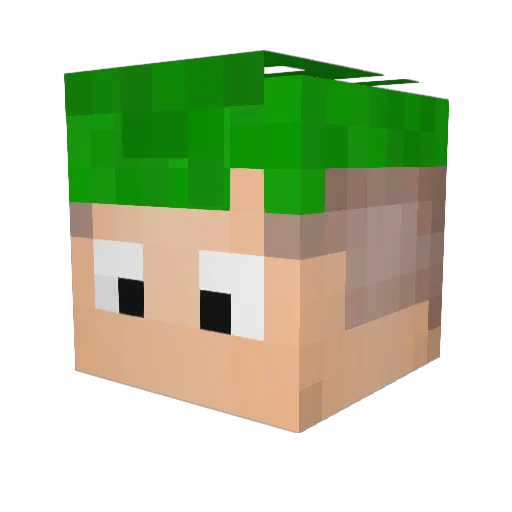 Takedi Minecraft avatar head, 3D render