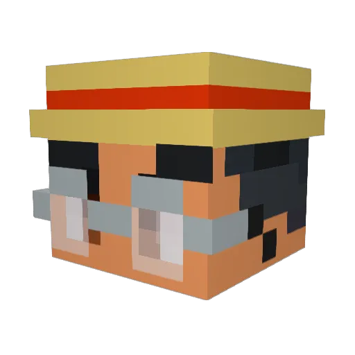 Takemitti Minecraft avatar head, 3D render