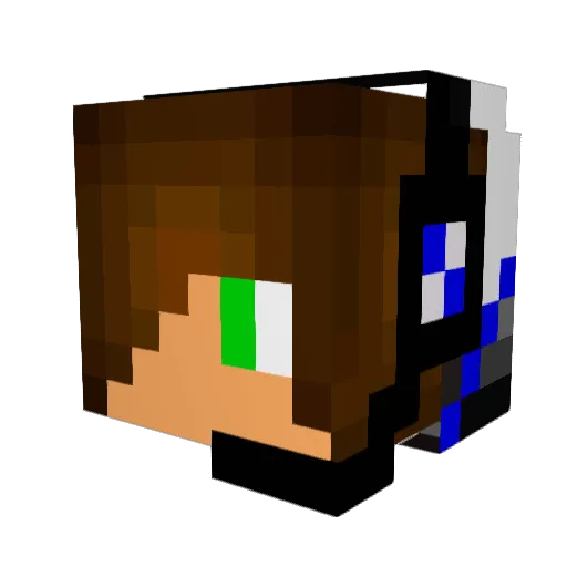 TakenWolfy Minecraft avatar head, 3D render