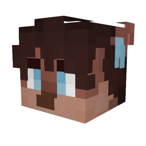 Takermew Minecraft avatar head, 3D render