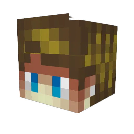 Takigama Minecraft avatar head, 3D render