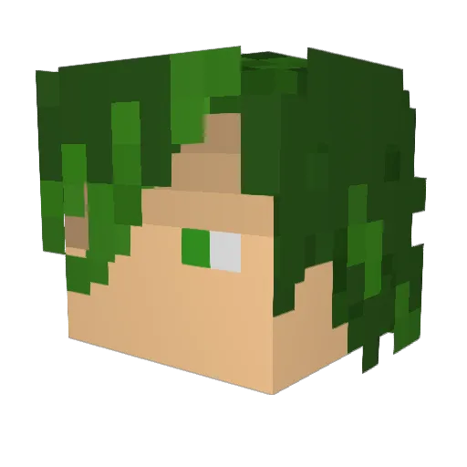 Takinada Minecraft avatar head, 3D render