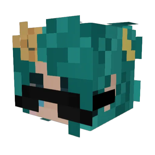 Takomada Minecraft avatar head, 3D render