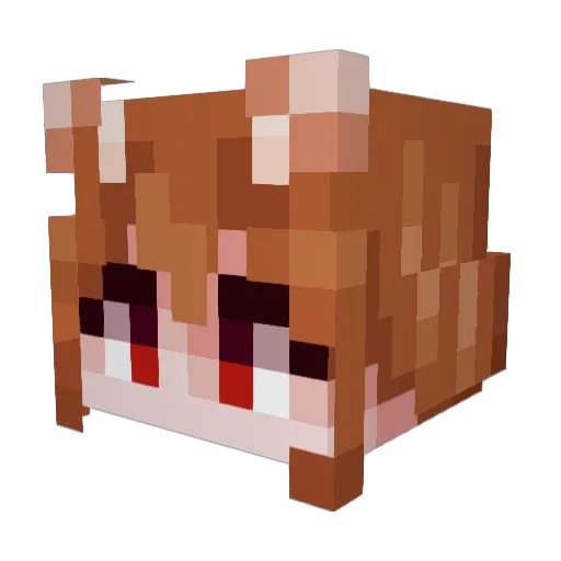 TakuZH Minecraft avatar head, 3D render