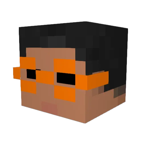 Takuki Minecraft avatar head, 3D render