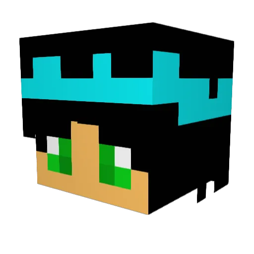 Takuno Minecraft avatar head, 3D render