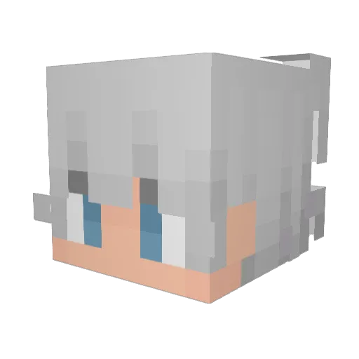 Takusutemai Minecraft avatar head, 3D render
