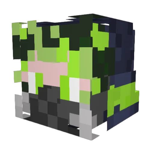 TalanX Minecraft avatar head, 3D render