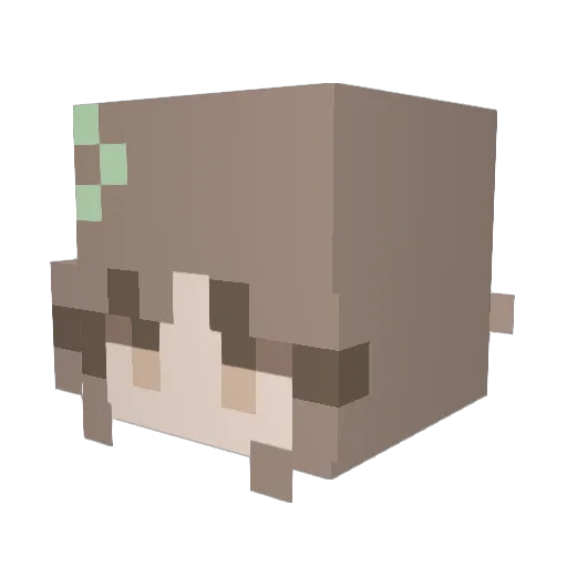 Talexie Minecraft avatar head, 3D render
