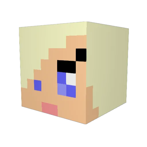 TalizA Minecraft avatar head, 3D render