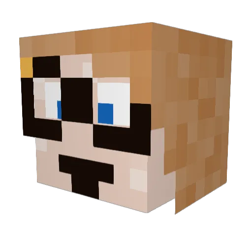 TallPirate Minecraft avatar head, 3D render
