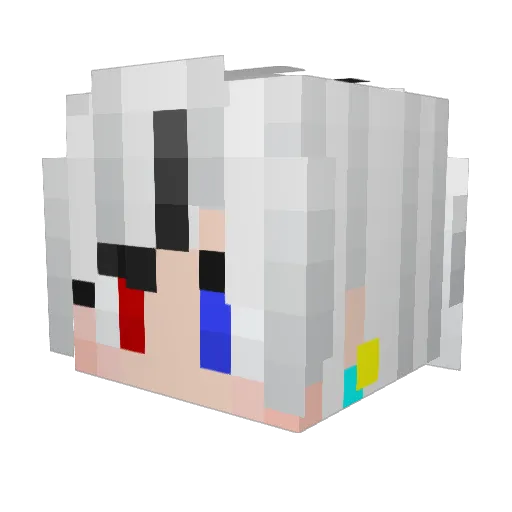 Tam_OuO Minecraft avatar head, 3D render