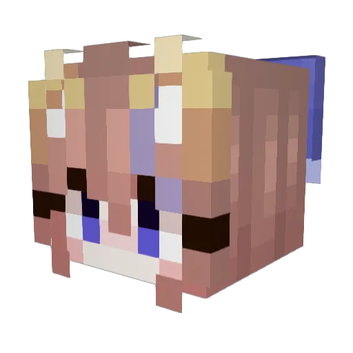 Tamachama Minecraft avatar head, 3D render