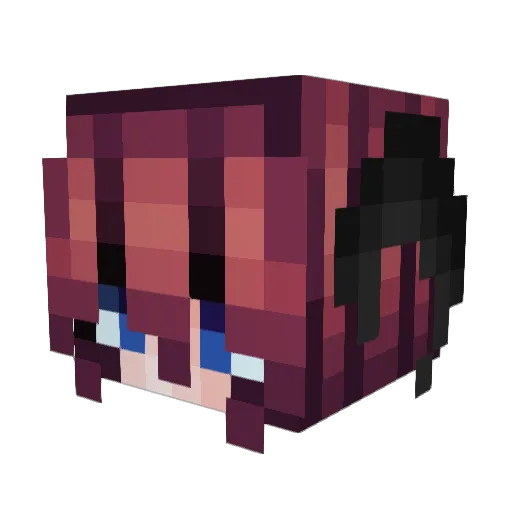 Tamakee Minecraft avatar head, 3D render