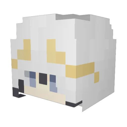 TamakiUi_ Minecraft avatar head, 3D render