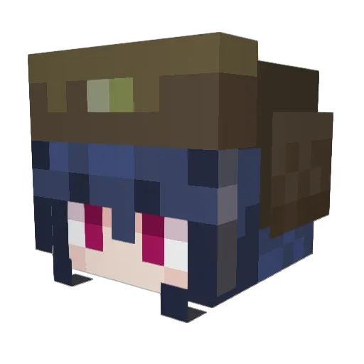 Tamakyh Minecraft avatar head, 3D render