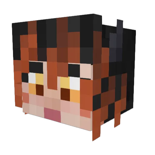 TamaraVR Minecraft avatar head, 3D render