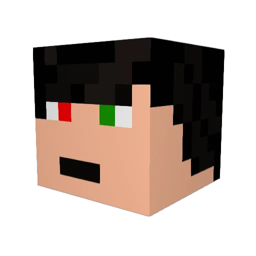 Tamashi42 Minecraft avatar head, 3D render