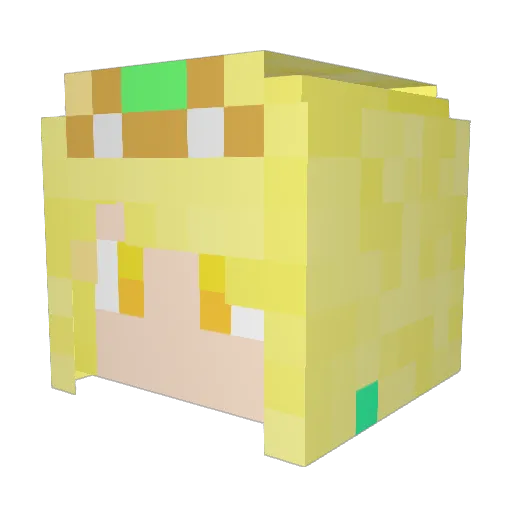 Tamashin32 Minecraft avatar head, 3D render
